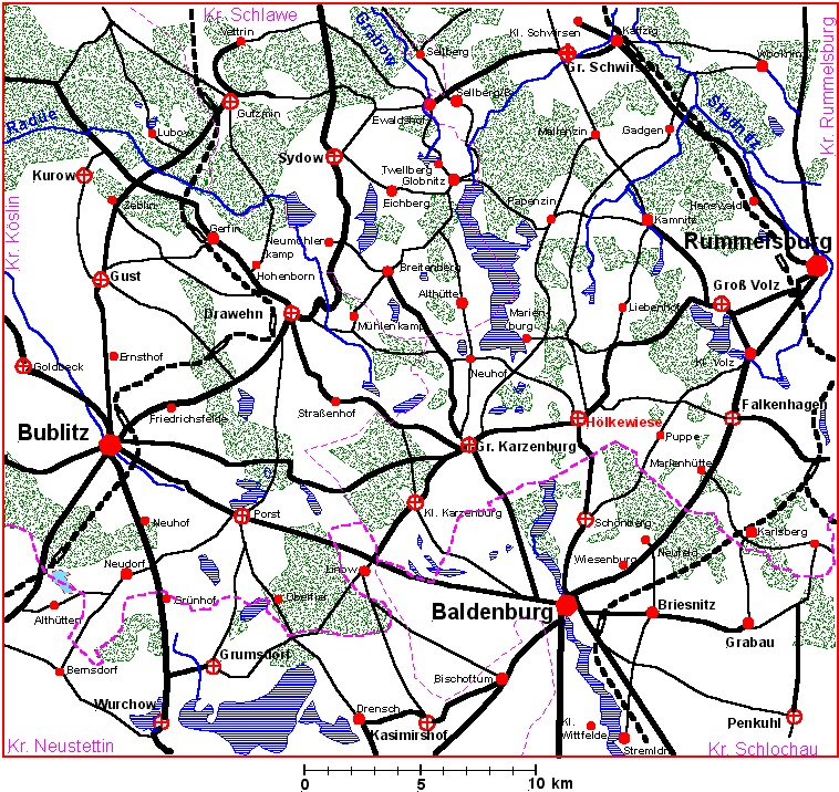 Zwischen Bublitz, Rummelsburg und Baldenburg